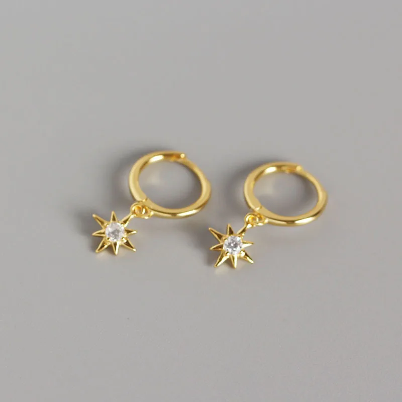 Женские серьги кольца из серебра 100% пробы с цирконом|Серьги-кольца| |