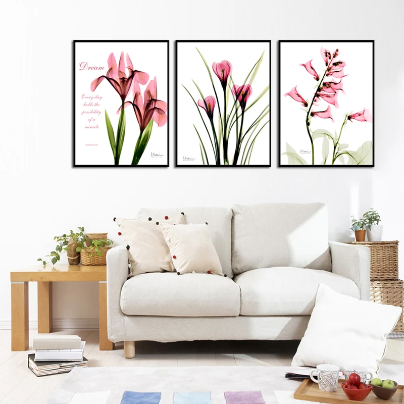 3 шт./компл. художественное полотно современная мода серия цветов печать на