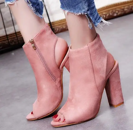 Ботильоны для женщин Туфли гладиаторы на высоком каблуке с открытым носком