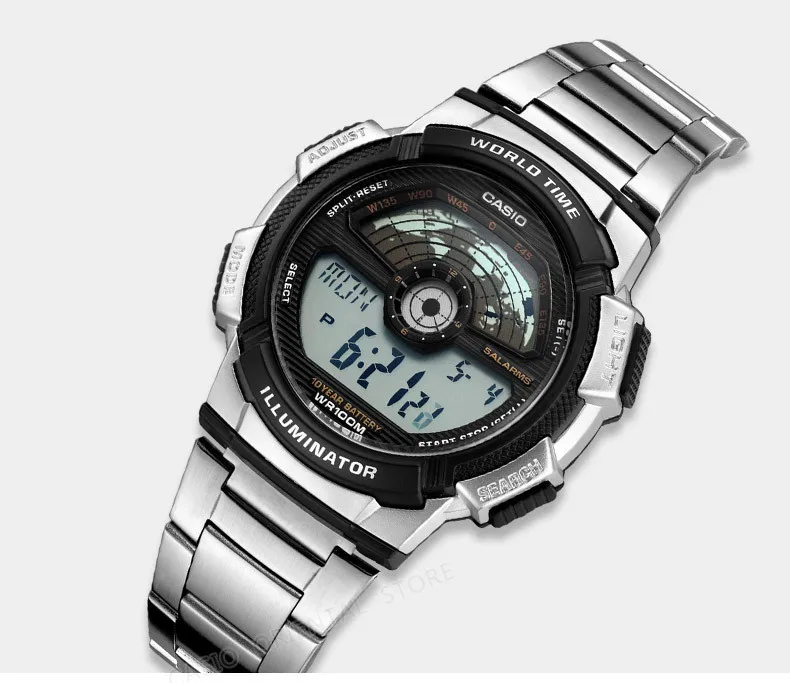 CASIO Watch AE-1100W-1A Цифровой Мужчины Лучшие Продажи Силиконовый Ремешок Мужчины Спортивные Часы Водонепроницаемые Relogio Masculino Плавать Вселенной Время