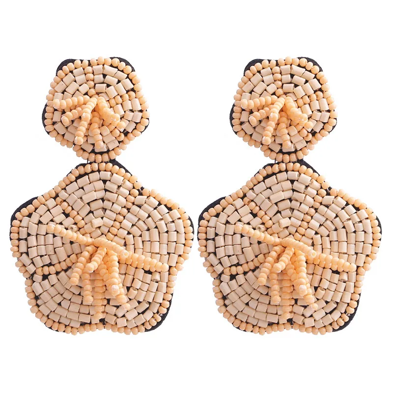 E11204 Beige Yellow Sehuoran Boho массивные серьги, дизайн, геометрические серьги для женщин, Висячие серьги, висячие серьги, богемное ювелирное изделие - Окраска металла: E11204 Beige Yellow
