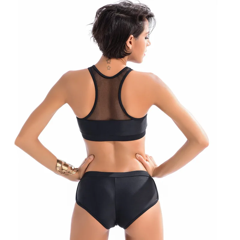 Новый женский купальник размера плюс спортивный костюм для девочек Стиль сетки