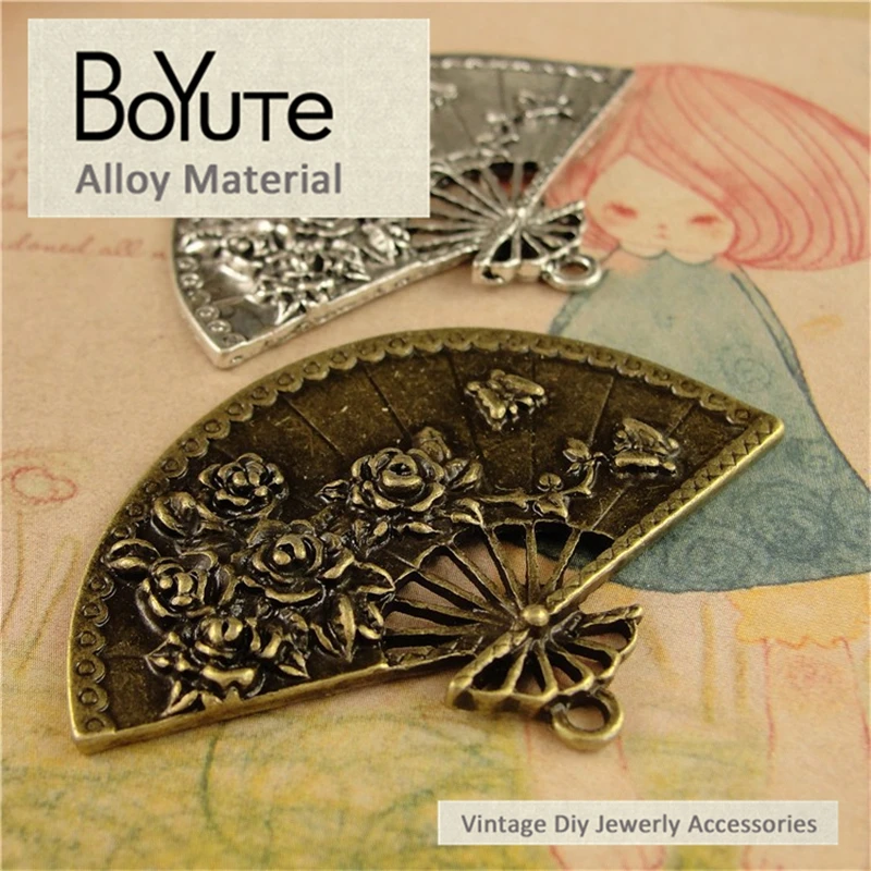 BoYuTe (20 шт./лот) 55*39 мм цинковый сплав античная бронза Посеребренная искусственная
