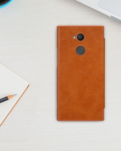 Для sony Xperia XA2 ультра Nillkin винтажный Qin pu кожаный жесткий пластиковый чехол-накладка для sony Xperia XA2 Ultra 6,0 дюймов - Цвет: brown