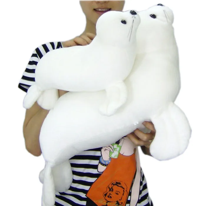 stuffed toy white seal plush doll soft throw pillow birthday gift w0639 | Игрушки и хобби