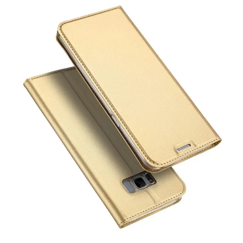 Кожаный чехол DUX DUCIS для samsung Galaxy S8 Plus, роскошный тонкий флип-чехол-бумажник для samsung Galaxy S8, чехол для телефона s, сумки - Цвет: Золотой