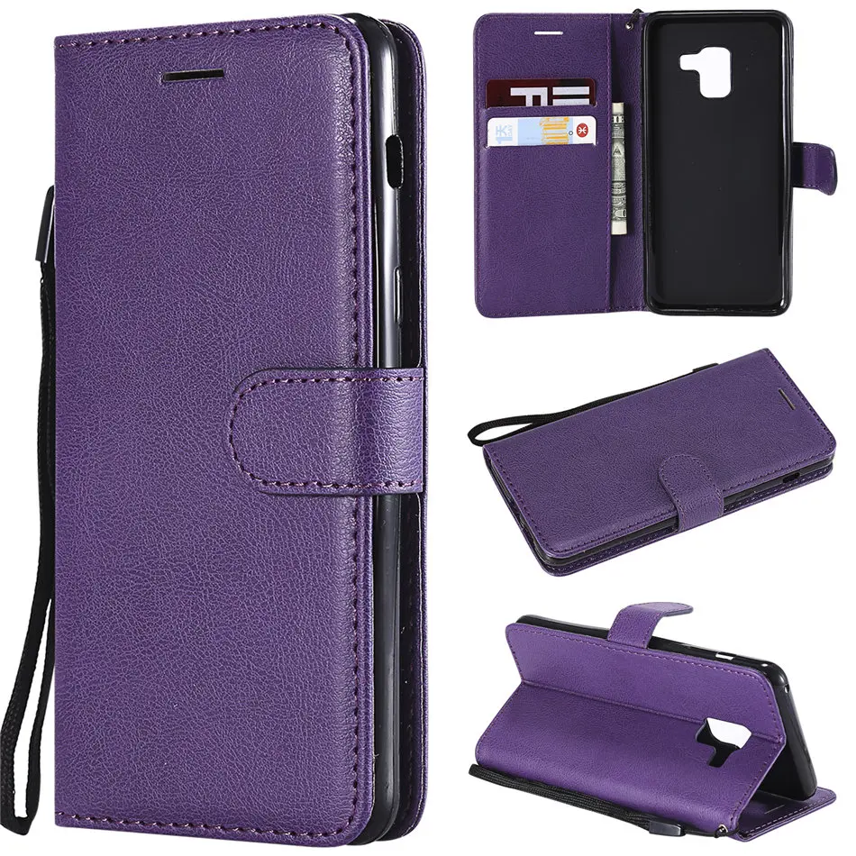 Новые однотонные Цвет чехол для Fundas samsung Galaxy S9 S8 A6 A8 плюс S7 S6 S5 S4 A3 A5 бумажник чехол кожаный чехол P06F