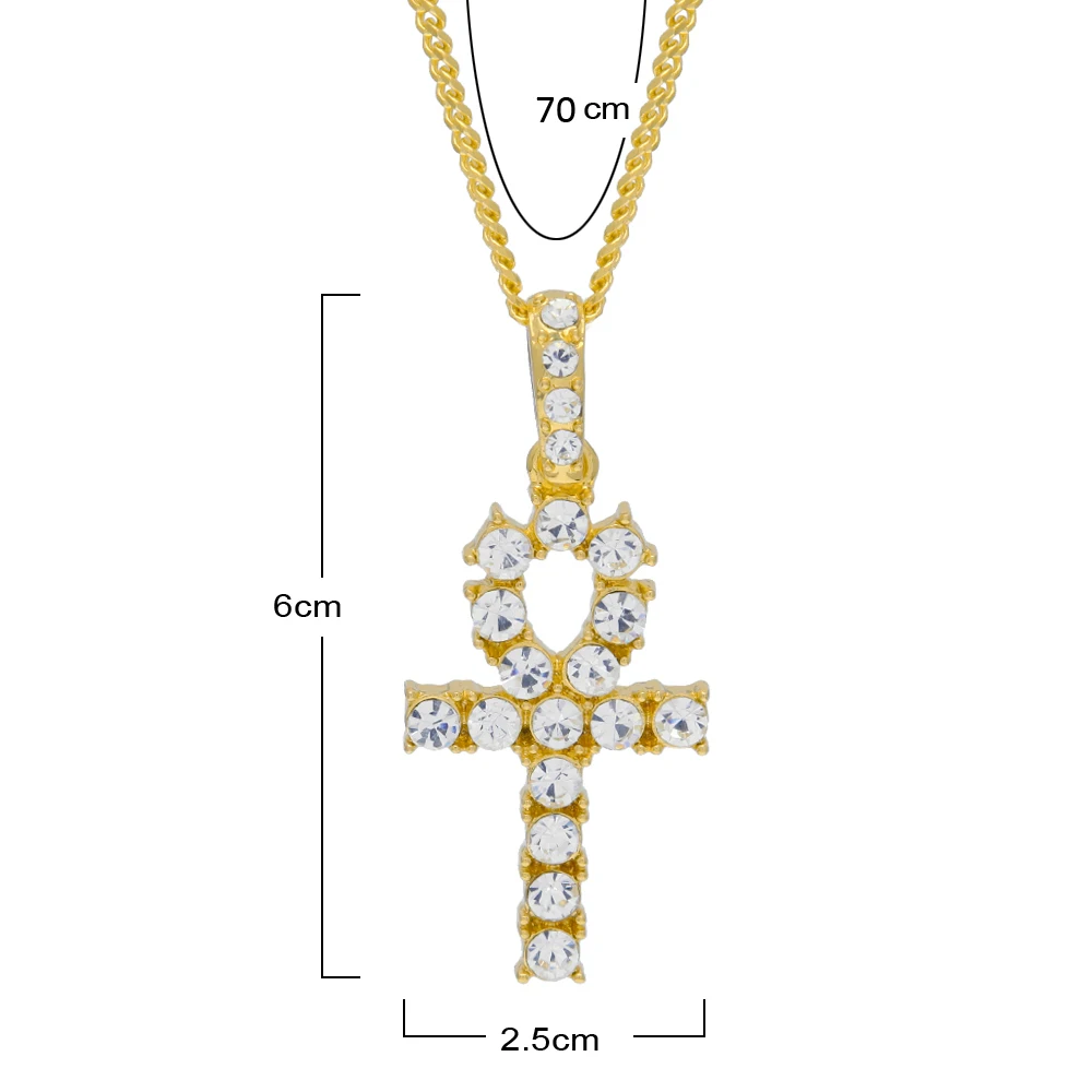 Uwin Египетский Анкх ключ жизни и крест ожерелья Подвески Полный Цвет для женщин