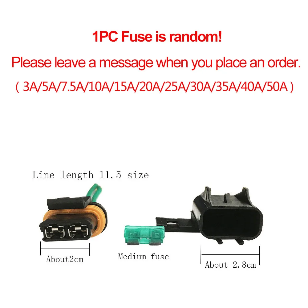 1PC Waterproof Car Modified Blade Fuse Holder with/without 14CM Wire, with 1PC STANDARD Fuse images - 3
