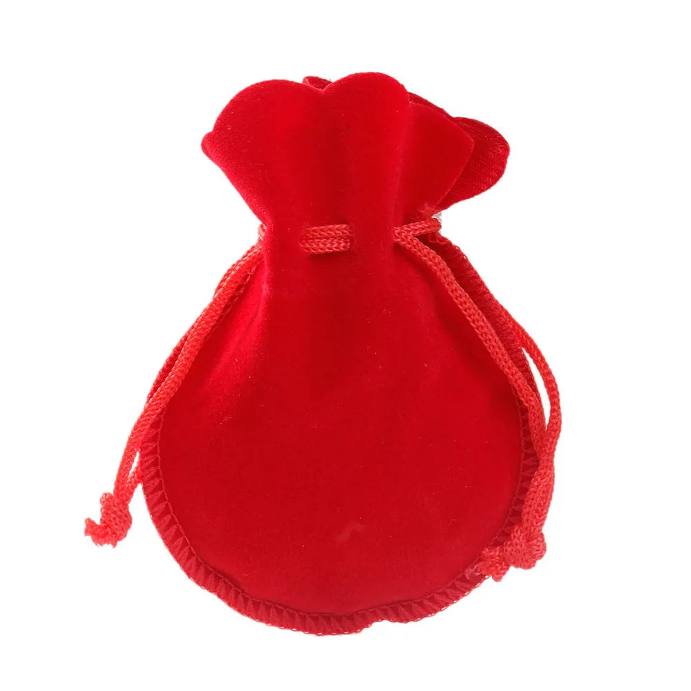 DoreenBeads 20 шт. черные красные розовые синие бархатные мешочки на шнурке Подарочный