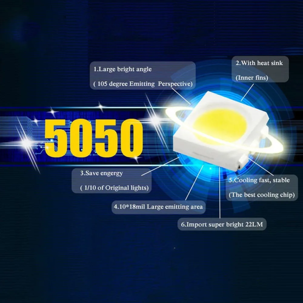 50 шт./лот холодный белый T5 1SMD Светодиодная лампа клиновидный манометр кластер
