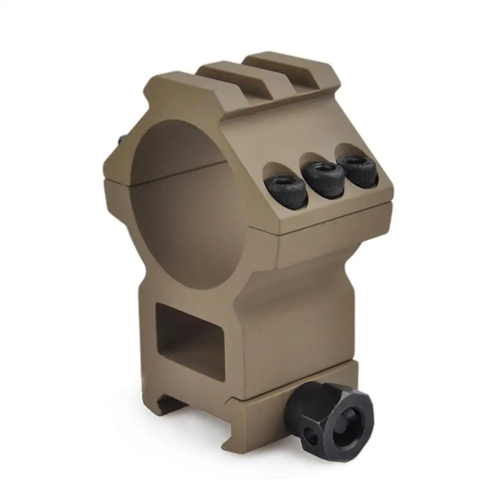 Темный хаки SEIGNEER Tactical Top Rail Extend 30 Mm Ring Mount Accessories Khaki FOR Mounts onto 20mm rail - Цвет: Темный хаки
