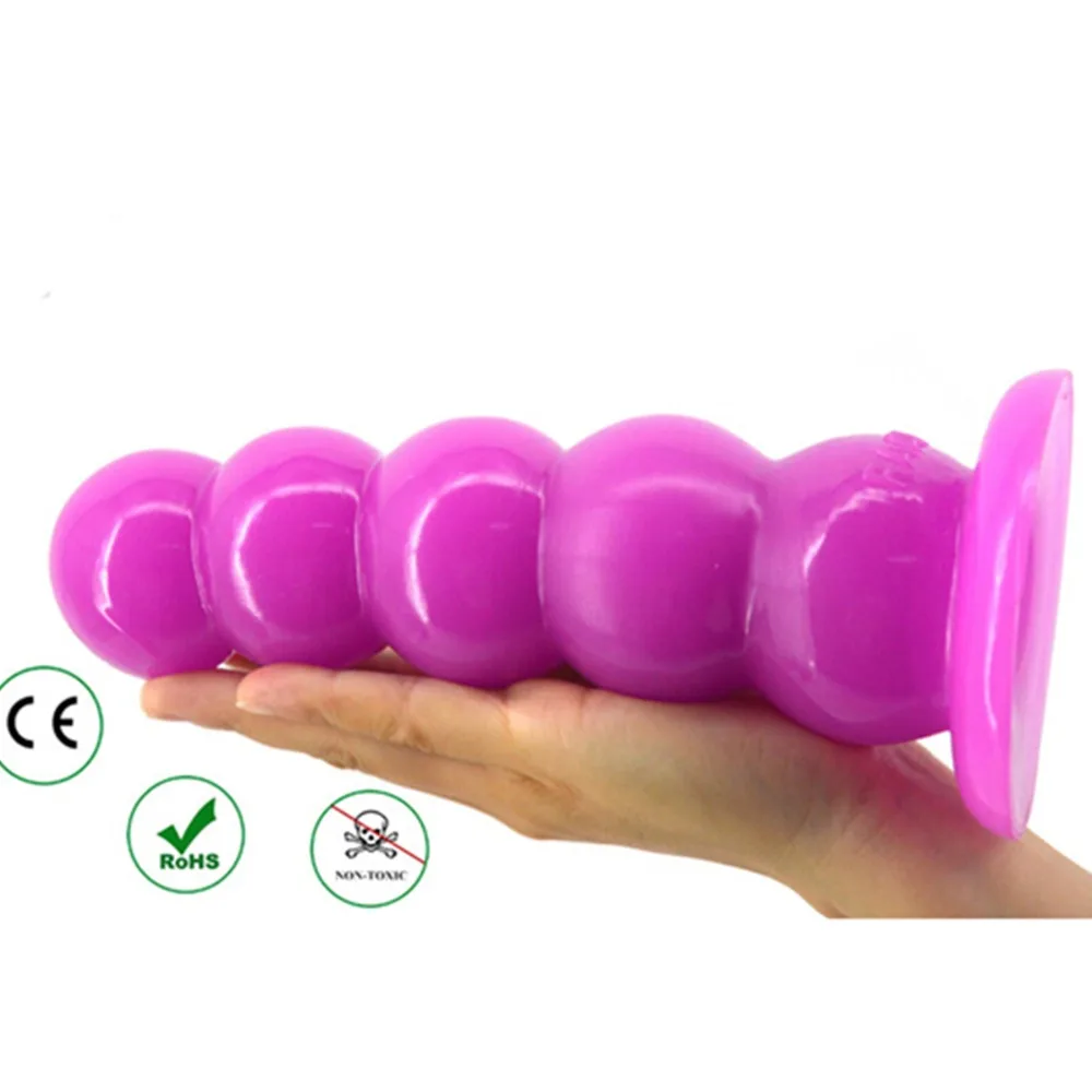 Большой член Сильный всасывающий бисер анальный фаллоимитатор упакованный