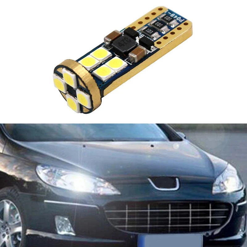 1x T10 W5W светодиодный габаритный фонарь габаритного фонаря лампочки Canbus Error Free для peugeot 307 206 301 207 2008 508 301 3008 406 507 208