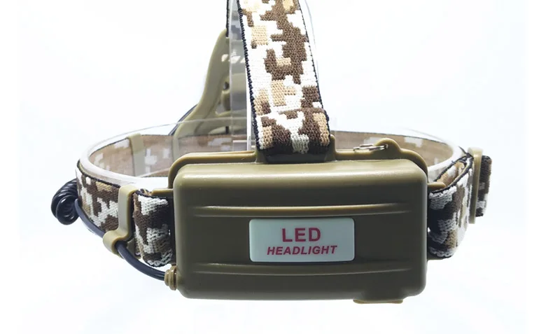 Военный Камуфляжный мощный налобный фонарь США CREE-T6 светодиодный 6000 K 1200lms головной свет перезаряжаемая фара стробоскоп Рыбалка