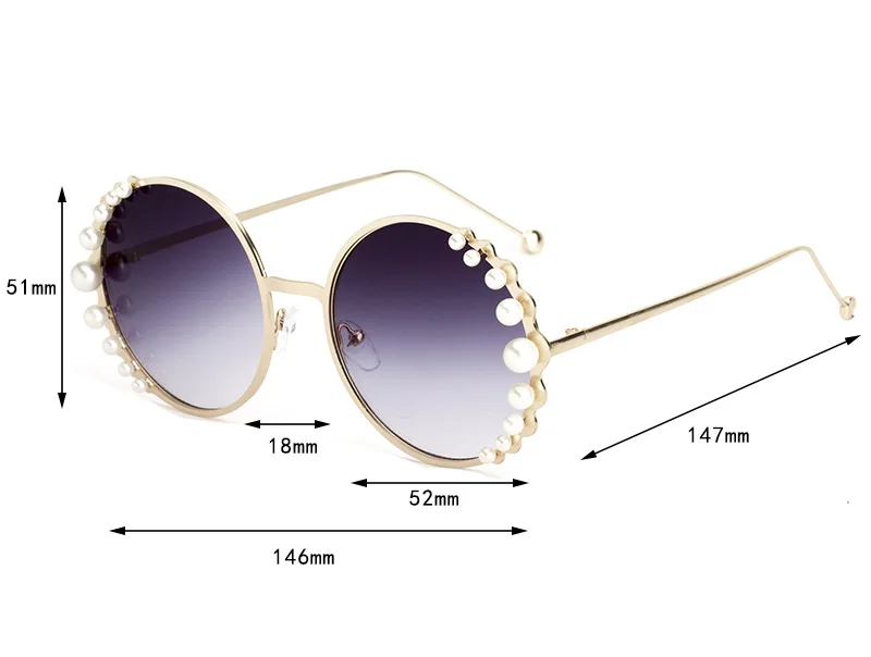 Emosnia круглые жемчужные солнцезащитные очки Modis Oculos De Sol feminino Роскошные винтажные женские брендовые дизайнерские солнцезащитные очки градиентные UV400