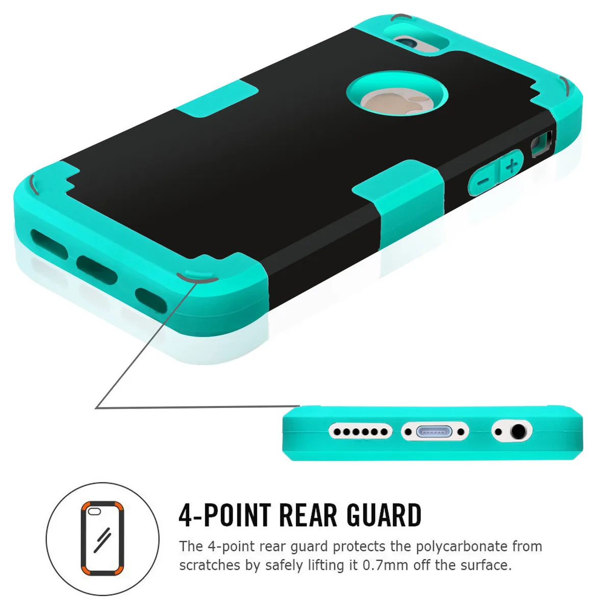 For Apple iPhone 7 Case Shockproof Protect Hybrid Hard Rubber Impact Armor Phone Cases 5//5S/5C/SE/6/6S Plus/7 Cover |