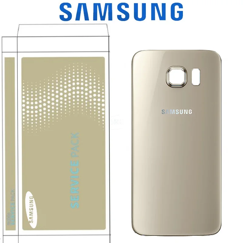 Оригинальное заднее стекло для SAMSUNG Galaxy S6 G920 S6 edge G925 S6 edge Plus G928 Крышка батарейного отсека с объективом для камеры - Цвет: S6 G920 Gold