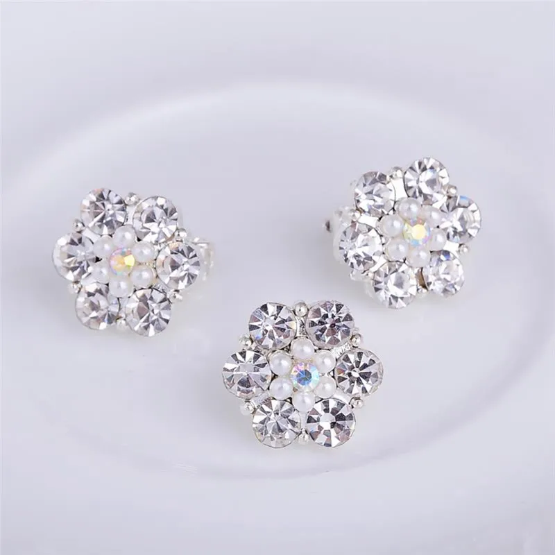 Простой милый зажим для волос IMIXLOT в форме цветка с кристаллами головной убор