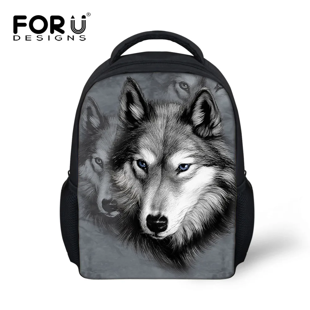 Школьные сумки с животными для детского сада изображением волка мопса собаки