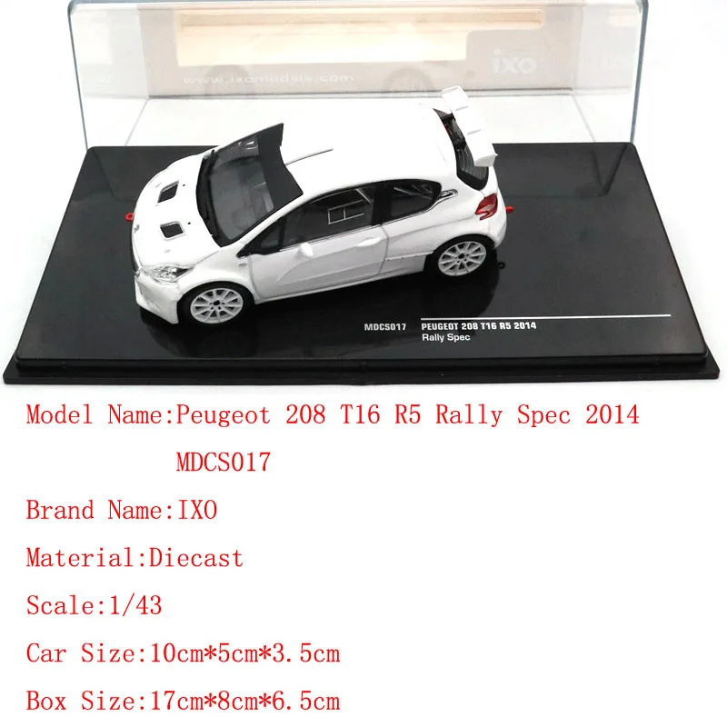 Peugeot 208 Алтая IXO 1:43 peugeot 504/404/208 T16 R5 ралли коллекция литьё под давлением модельных Ограниченная серия, игрушечные машинки, миниатюрный - Цвет: Peugeot 208