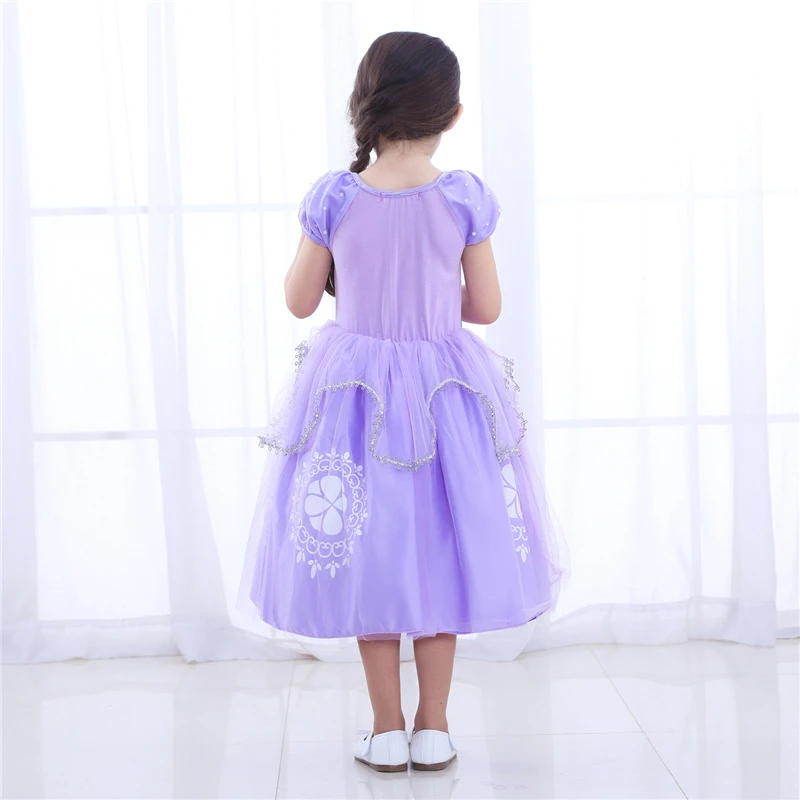 Платье с рисунком Софии платья для девочек детское фиолетовое платье принцессы