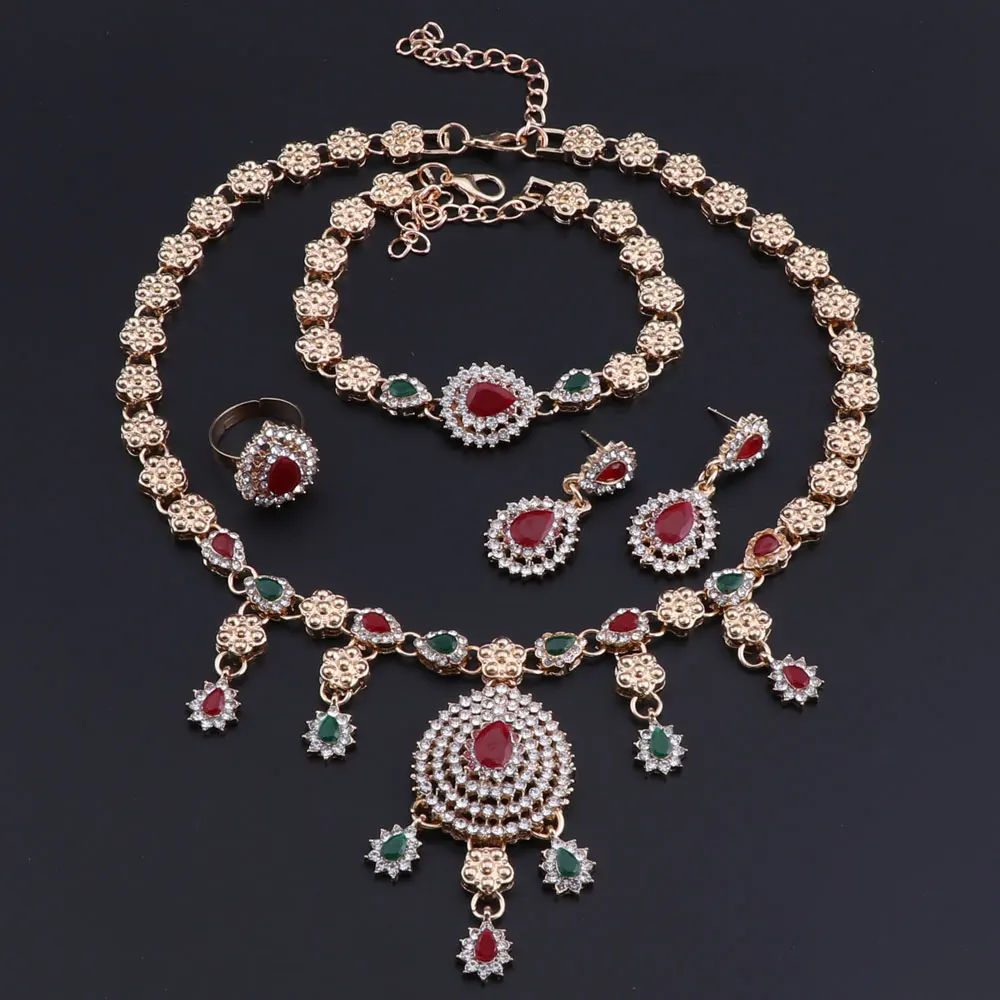 Дубай Африка мода классический стиль Золотой Цвет Ювелирные наборы женские