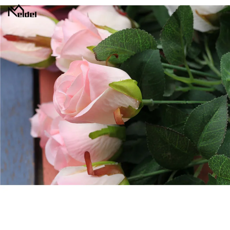 Свадебный букет Meldel невесты подружки из искусственных шелковых роз с 7 цветами