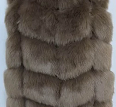 Dark camel ZADORIN 5XL 6XL женский меховой жилет зимний теплый жилет из искусственного меха для женщин плюс размер модное длинное пальто из искусственного меха с круглым вырезом без рукавов - Цвет: Dark camel