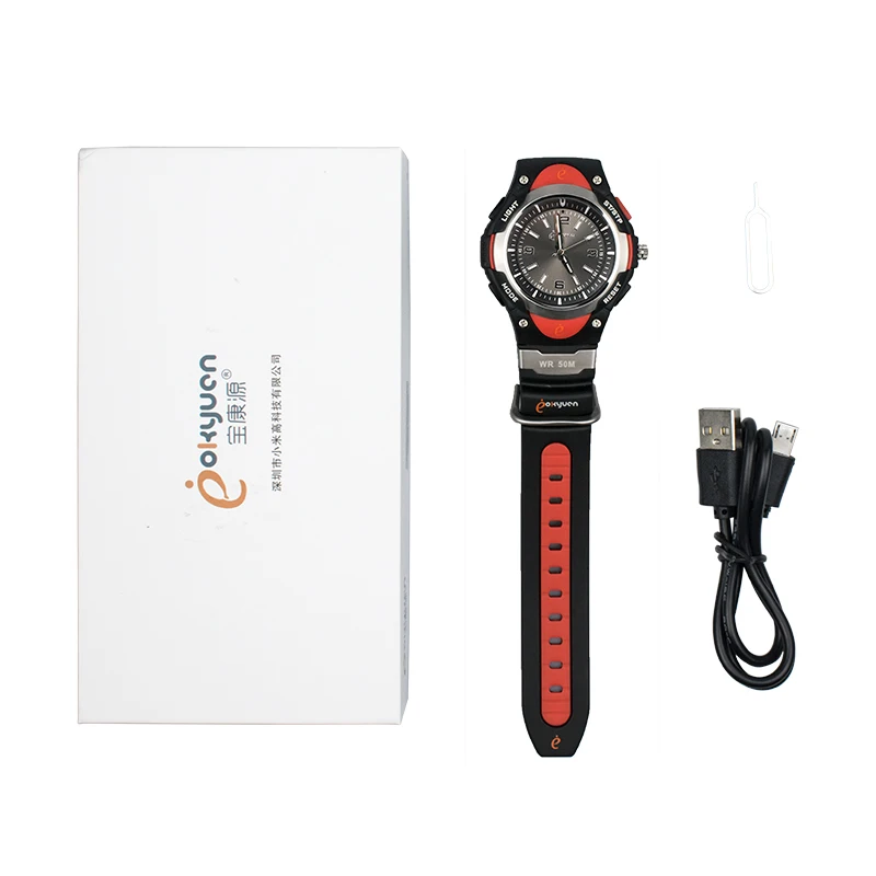 Red with box Детские персональные смарт-спортивные часы gps трекер SOS Двусторонняя говорящая Мода гео-забор вибрация в реальном времени положение сигнализации устройство - Цвет: Red with box