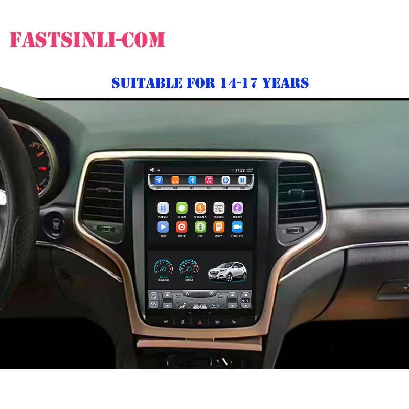 Android Tesla стиль автомобиля gps навигация для JEEP Grand Cherokee- золото и черный головное устройство мультимедийный плеер