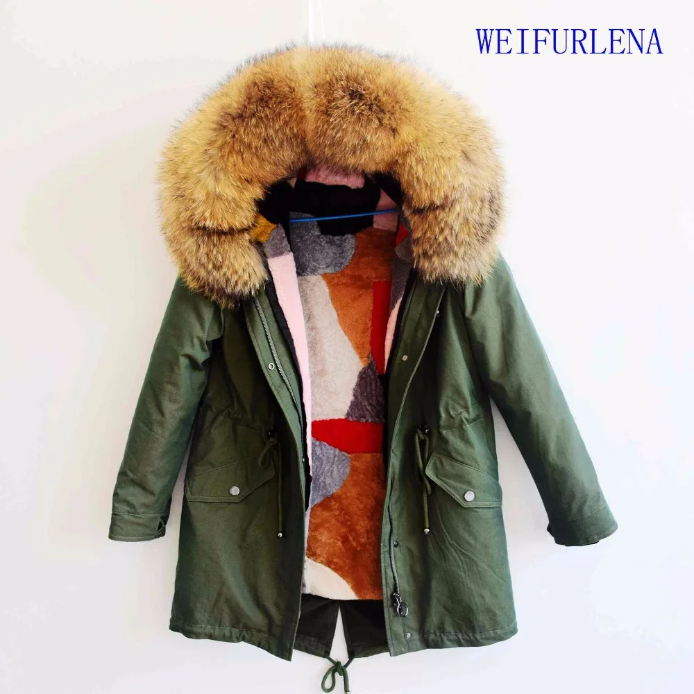 Women Natural Raccoon Dog Fur Jacket Parkas Winter Warm Thick Genuine Coat Long Waistcoat Female Fluffy Coats | Женская одежда