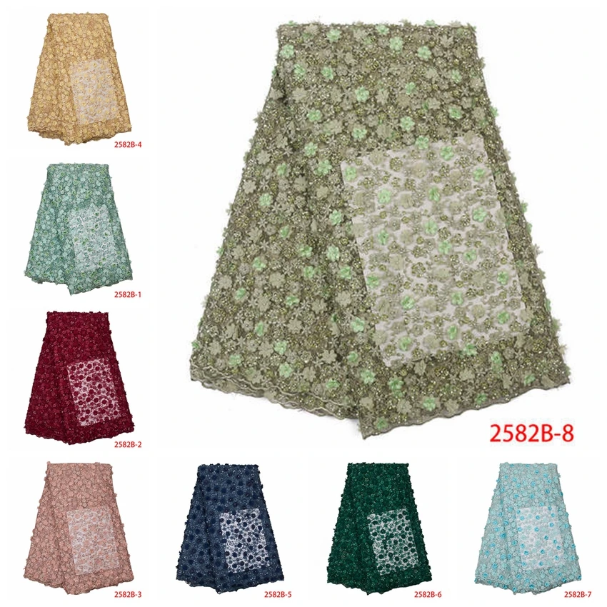 Latest Nigerian Navy Blue Laces Fabrics High Quality African Fabric Handmade Lace for Wedding Dress French Tulle Lace NA2582B-1