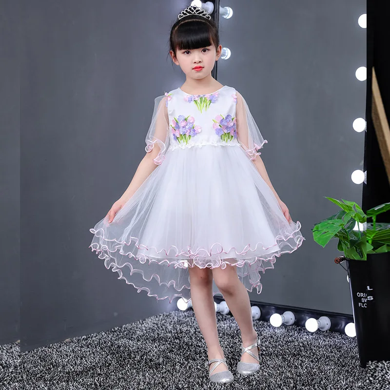 2018 детское платье принцессы Детские Летняя Одежда для девочек Дети цветок