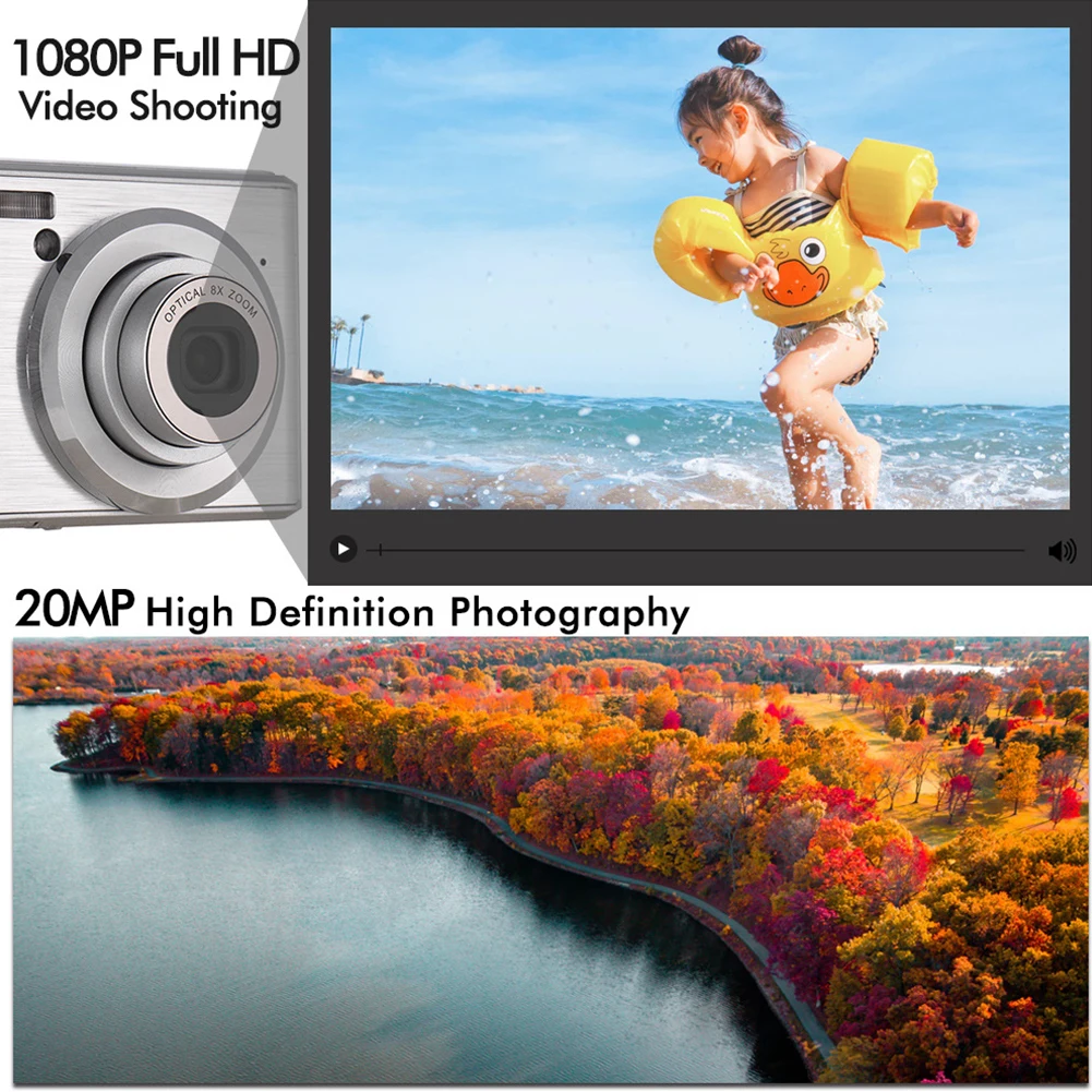V700 подарки ультра тонкий 2,4 дюймов 18MP фотография высокой четкости кабель светодиода экран Цифровая камера профессиональный 6X оптический зум