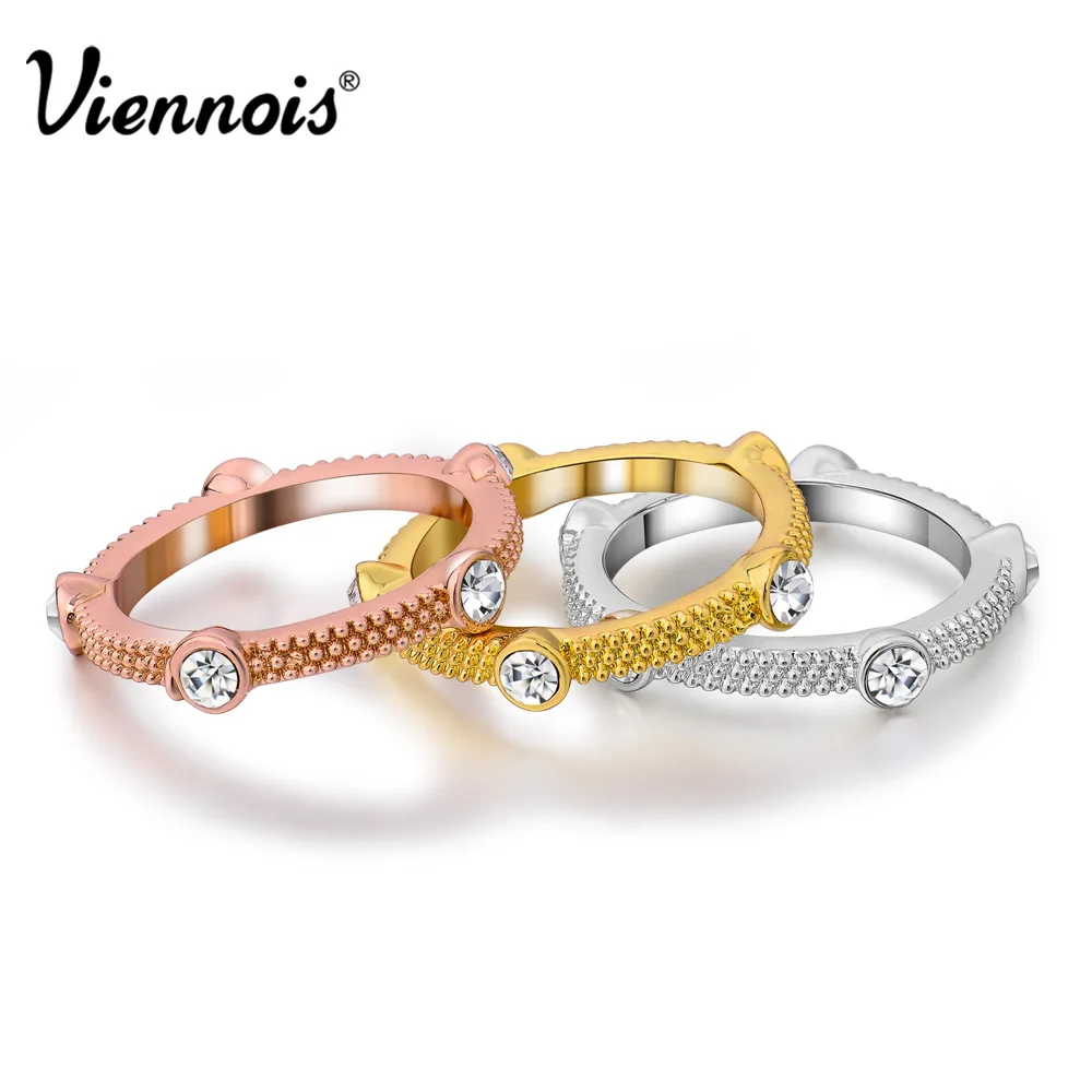 Viennois Новый Смешанного цвета Тройной Размер Кольца для Женщин Горный Хрусталь 3