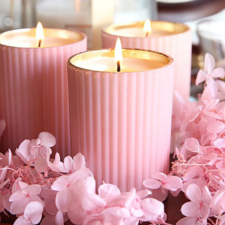 Розовый ароматический подарок свеча воск бездымного масла свечи Рождество День