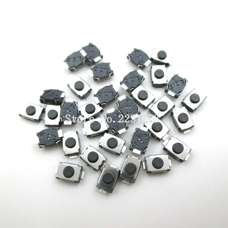 100 шт./лот SMD 2 контактный 3x4 мм тактильный Такт Кнопка Микро переключатель