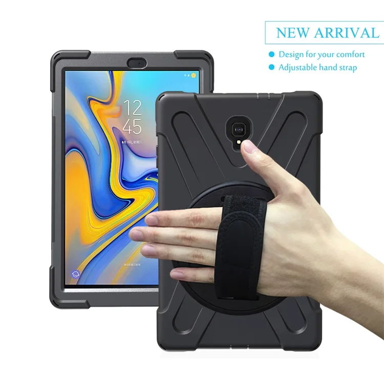 Black Kickstand Противоударный детский чехол для samsung Galaxy Tab A 10,5 SM-T590 T595 T597 защитный чехол подставка силиконовая резина Чехол - Цвет: Black Kickstand