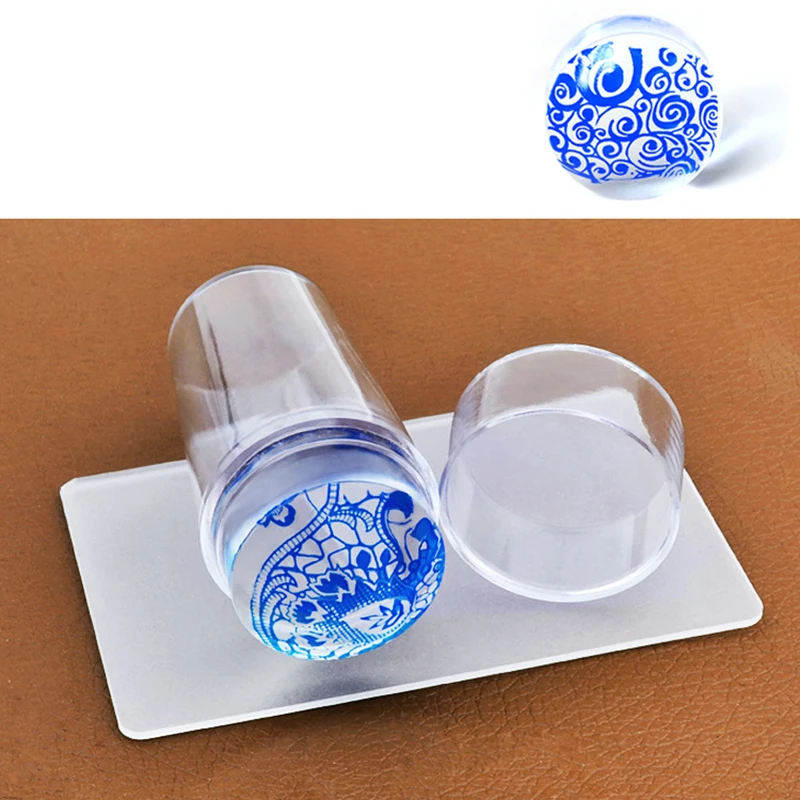 Новый прозрачный стемпер для ногтей полностью прозрачная ручка и силиконовая