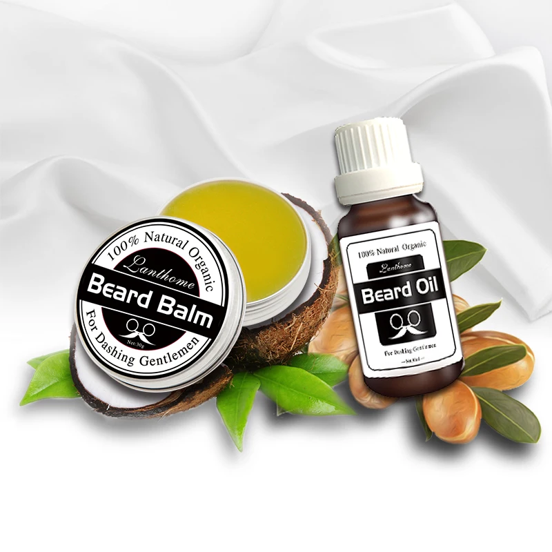 

Hair Growth Gromming Set Lanthome Natural Beard Oil+beard balm Organic Beard Conditioner Shaping Comb Dropshipping