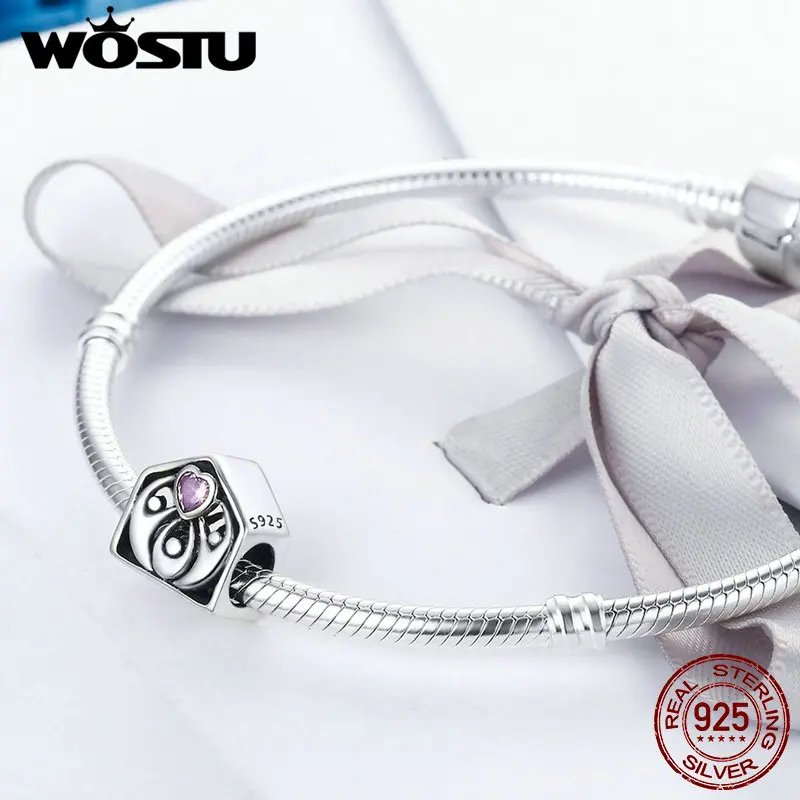 WOSTU Новое поступление 925 пробы серебро My Lovely family Бусины Подходят WST браслет ювелирные изделия подарок CQC255