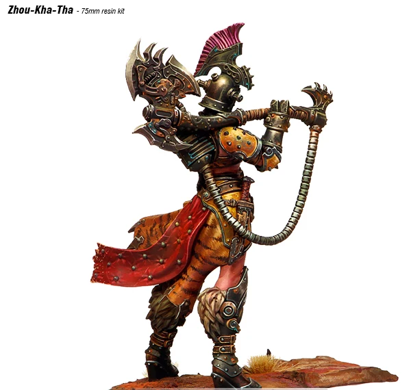 Unpainted Kit 1/24 75mm fantasy-Zhou-Kha-Tha- ancient 75mm Resin Figure miniature garage kit
