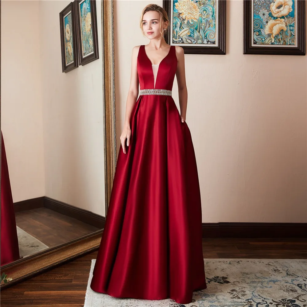 Без рукавов с открытой спиной v образным вырезом свадебное вечернее платье