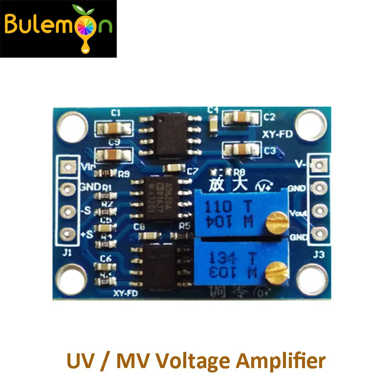 Высокоточный усилитель напряжения UV/MV Малый сигнала AD620 передатчик|Интегральные