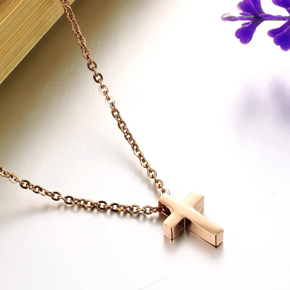 Женская цепочка из нержавеющей стали с кулоном в виде креста|cross pendant necklace|fashion