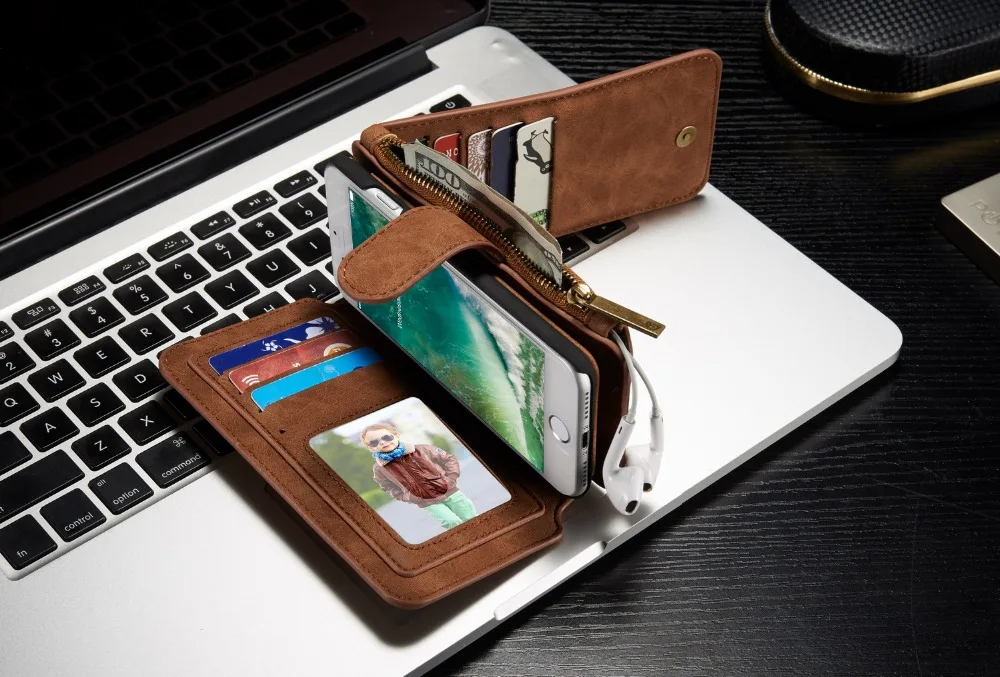 Роскошный кожаный чехол для iPhone X, 8, 7 Plus, 6, 6S Plus, флип-чехол с отделением для карт, чехол с магнитом, деловой чехол для телефона, для iPhone 7 Plus