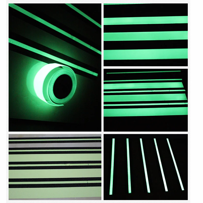 2 рулона 5 см * м предупреждающая лента ПВХ светящаяся противоскользящая защитная