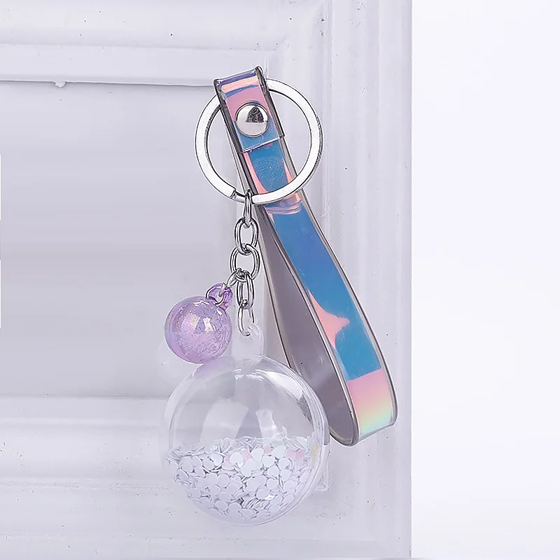 Икр с модными пайетками мяч брелок женский подвеской для сумки прозрачный