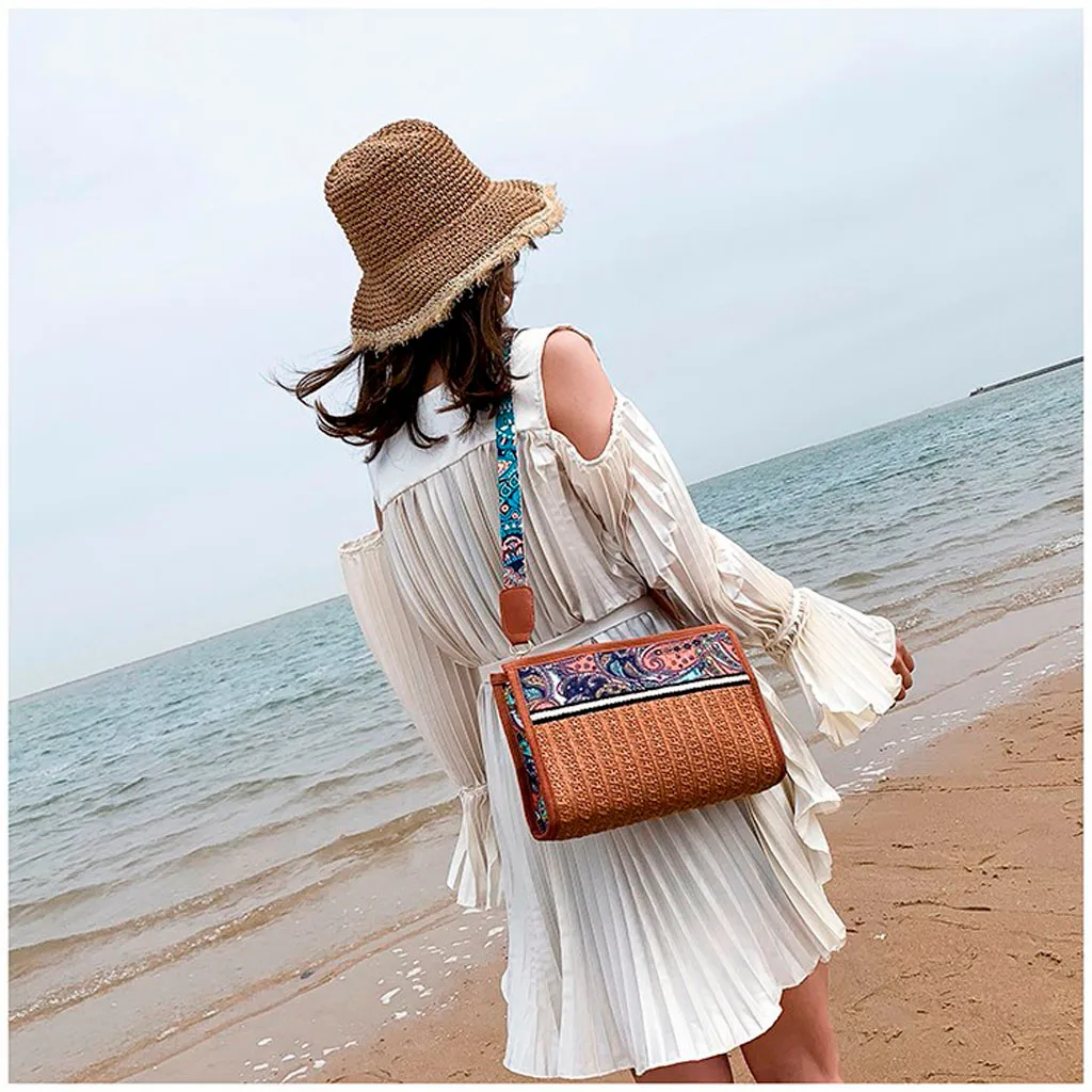 & 35 сумка на плечо для девушек в ретро стиле туфли этническом Wind/соломенные